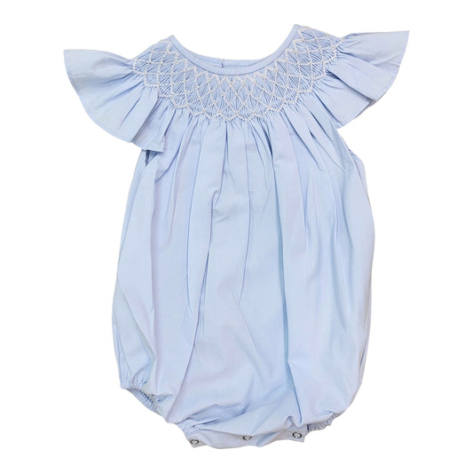 Sweet Dreams Catherine Pearl Blue Smocked Bubble