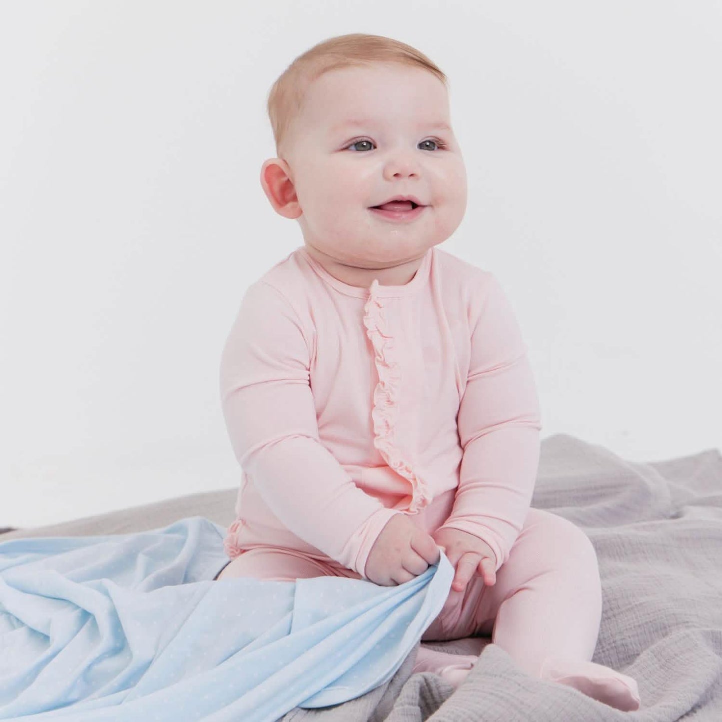 Magnetic Me Pink Dogwood Modal Magnetic Ruffle Footie