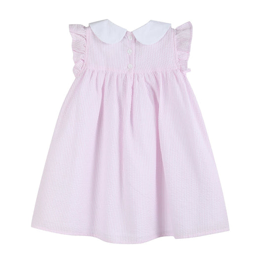 Lil Cactus Pink Seersucker Easter Bunny Ruffle Dress
