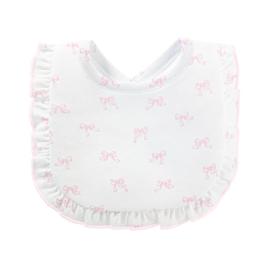 Baby Club Chic Tiny  Pretty Bows Pink Bib with Ruffle
