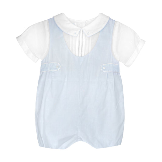 Petit Ami Romper with Side tabs and Pintucks