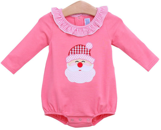 Trotter Street Kids Pink Santa Ruffle Bubble