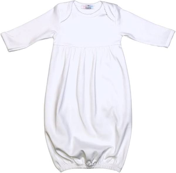 Baby Loren White Gown White Picot Trim
