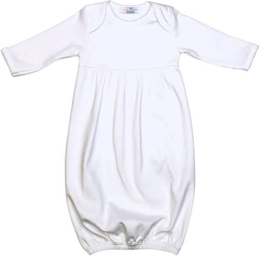 Baby Loren White Gown White Picot Trim