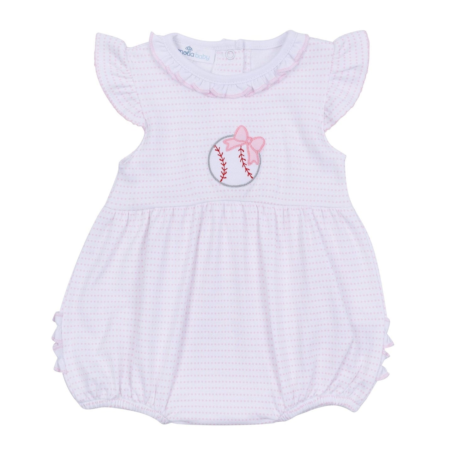 Magnolia Baby Tiny Slugger Flutter Sleeve Applique Bubble