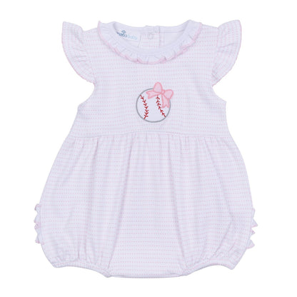 Magnolia Baby Tiny Slugger Flutter Sleeve Applique Bubble