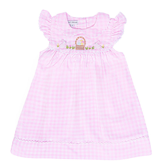 Happy Easter Pink Gingham Dress