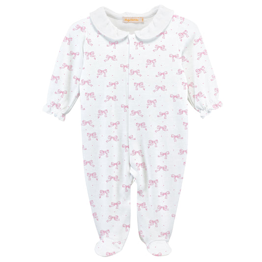 Baby Club Chic Tiny Bows Printed Footie w/ Round Collar