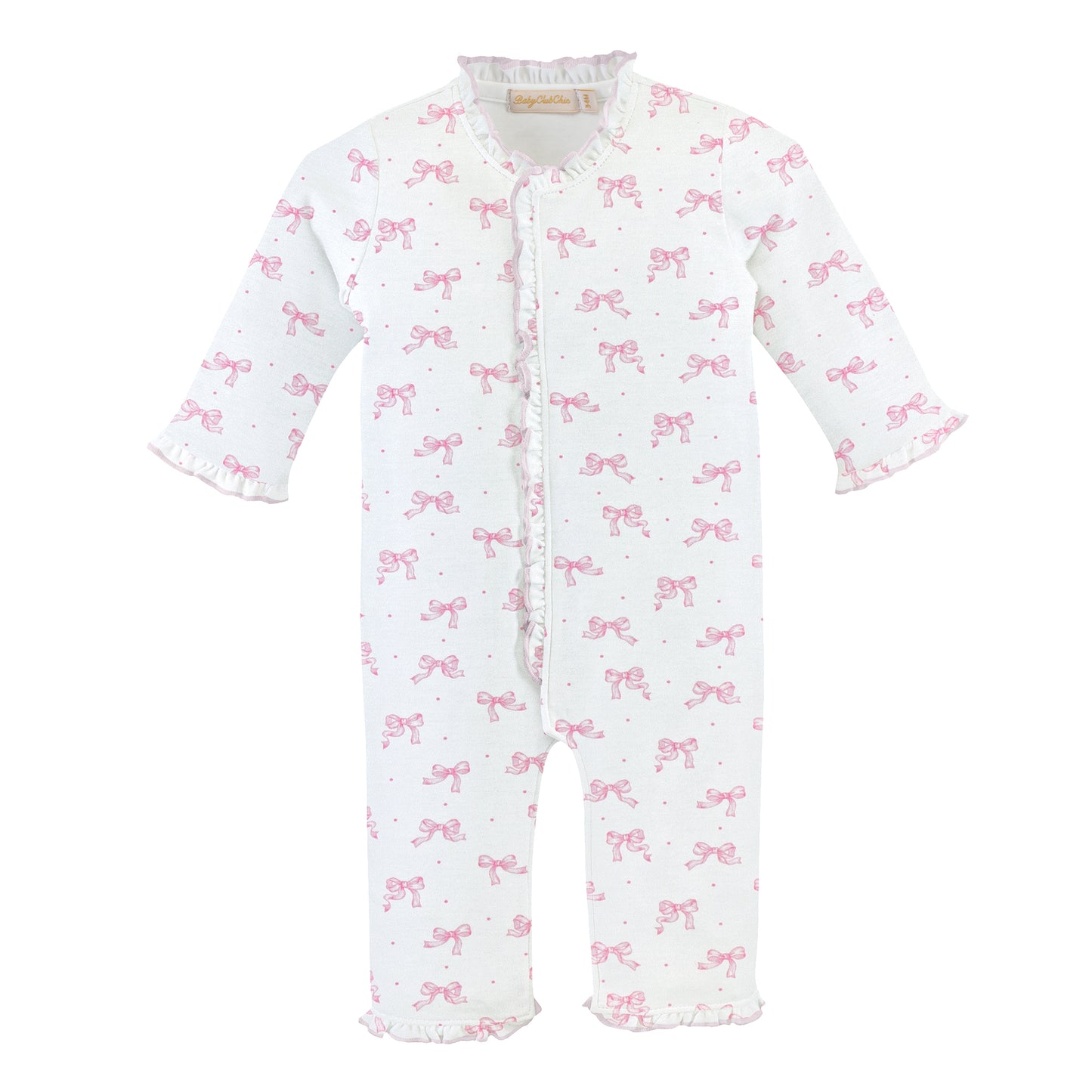 Baby Club Chic - Tiny Bows Coverall w/ Ruffles