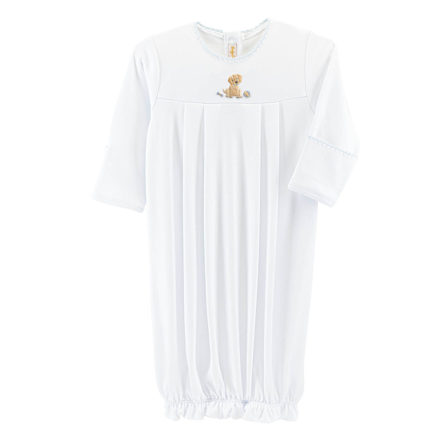 Baby Club Chic Good Puppy Boy Gown w/ Crochet Trim