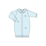 Baby Club Chic Little Sheep Convertible Gown with All Over Embroidery