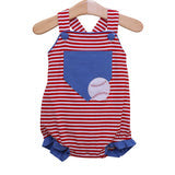 Trotter Street Kids Baseball Pocket Ruffle Sunsuit