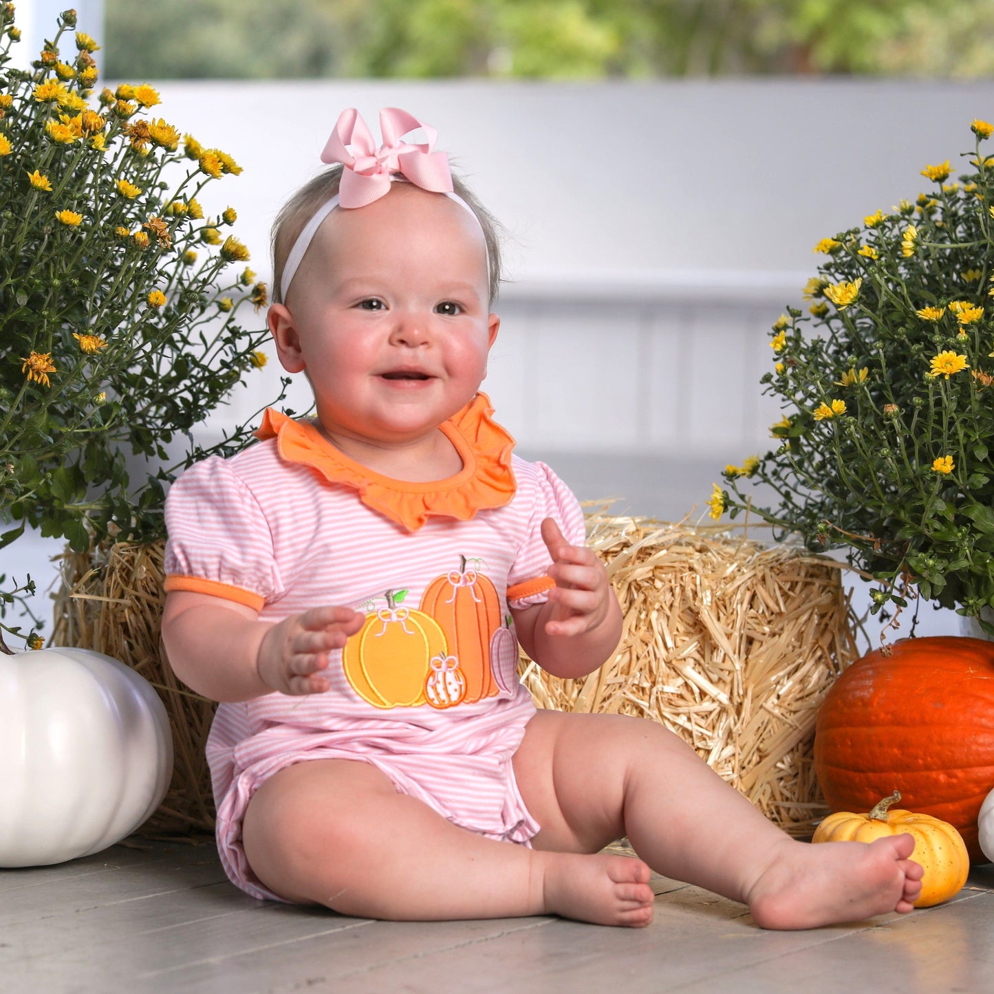 Trotter Street Girls Pumpkin Patch Romper