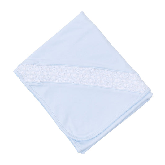 Walker's Classics Smocked Receiving Blanket - Light Blue