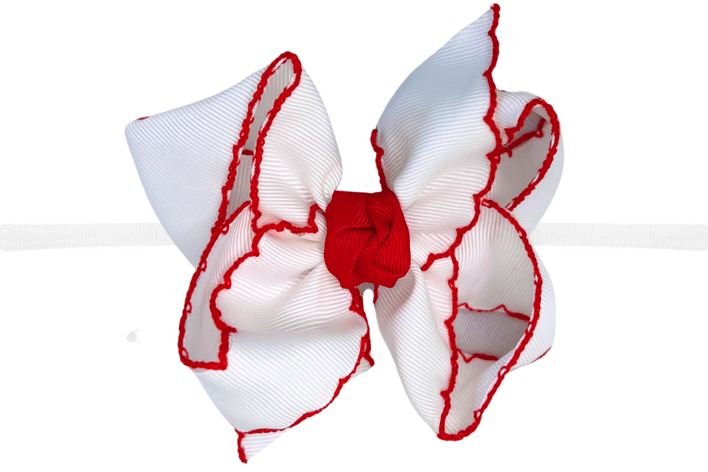 Beyond Creations - 3.5” PANTYHOSE HEADBAND W/ CROCHET EDGE HAIR BOW