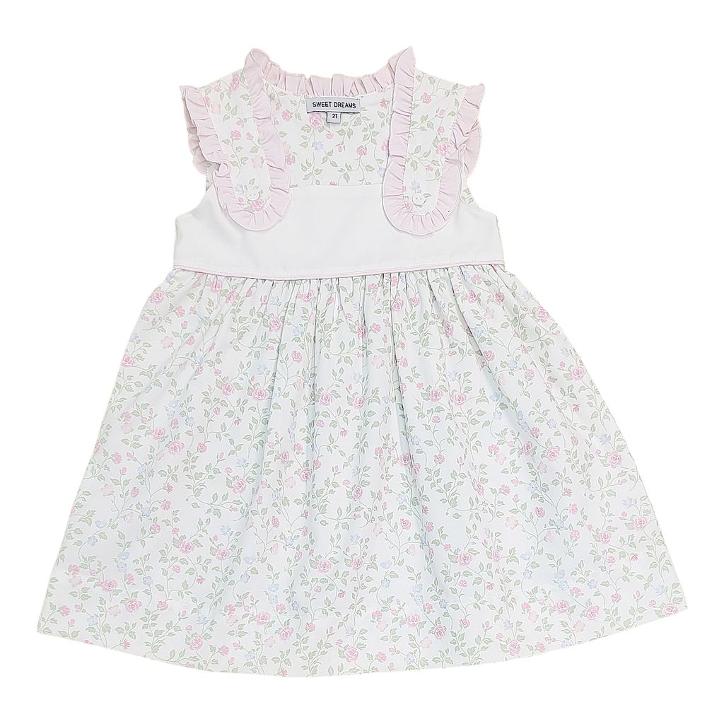 Sweet Dreams Pink Ruffle Shoulder Floral Print Dress
