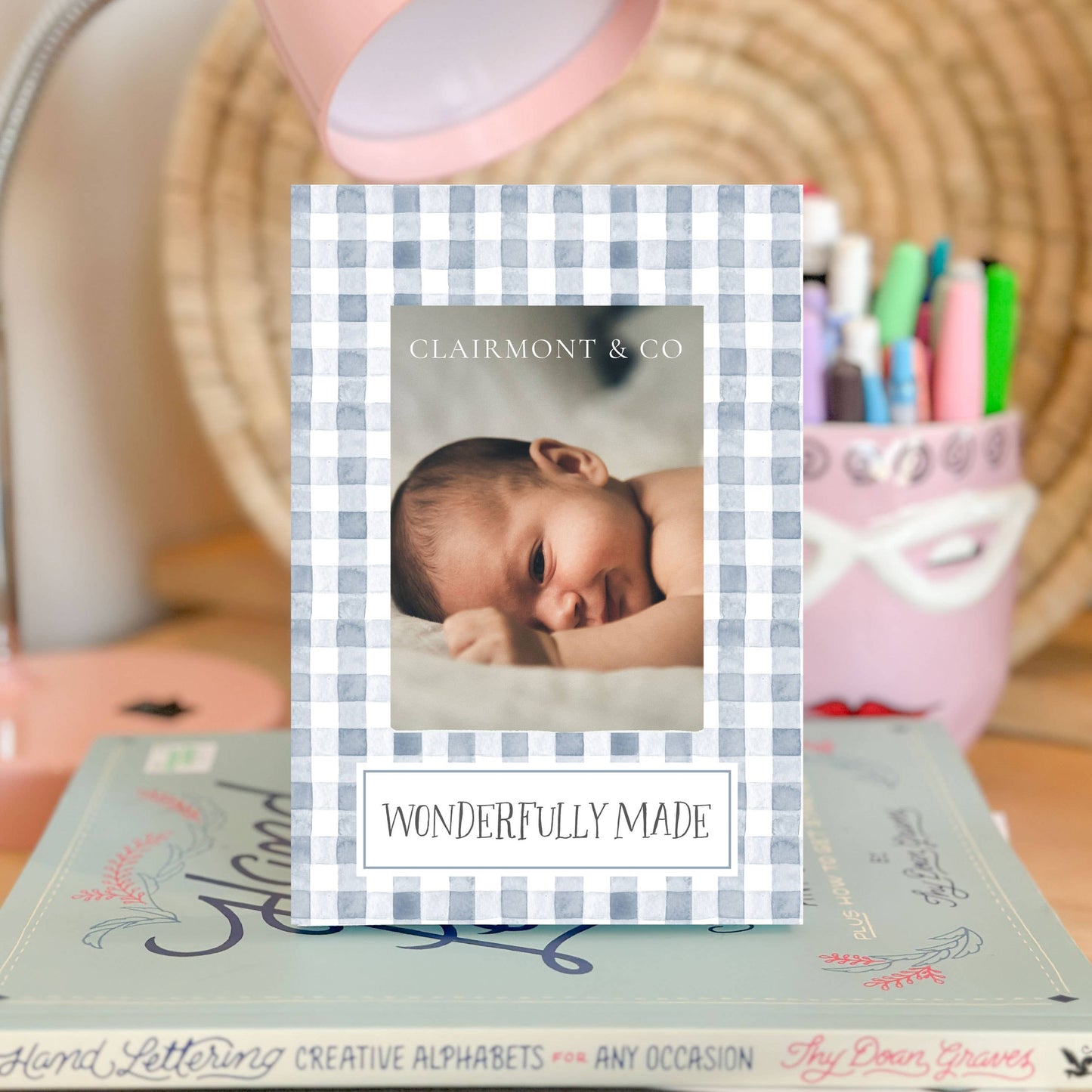Clairmont & Co - Wonderfully Made Picture Frame, Watercolor Check Mini Frame