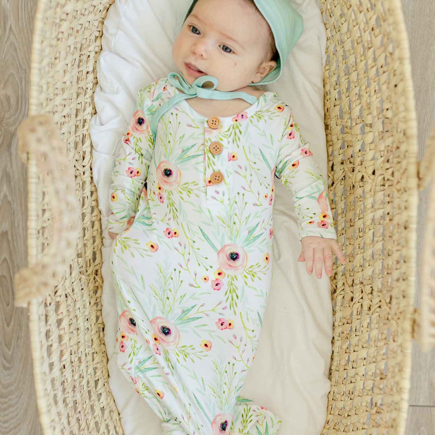 Dolly Lana - Knotted baby gown - Floral Kiss