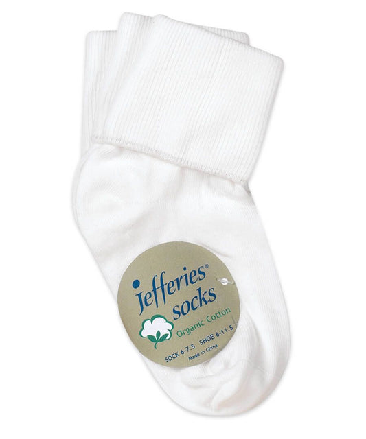 Jefferies Socks Smooth Toe Boy/Girl Seamless Organic Cotton Turn Cuff Socks 3 Pair