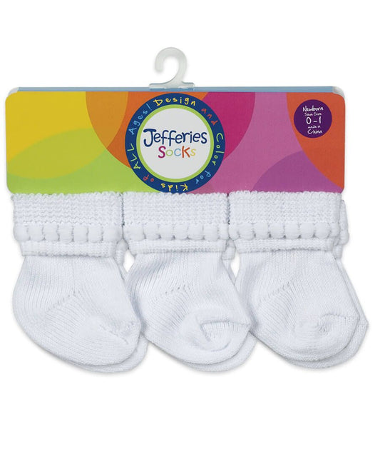 Jefferies Socks Newborn Rock-A-Bye Turn Cuff Socks 6 Pair Pack (Color Options Available)