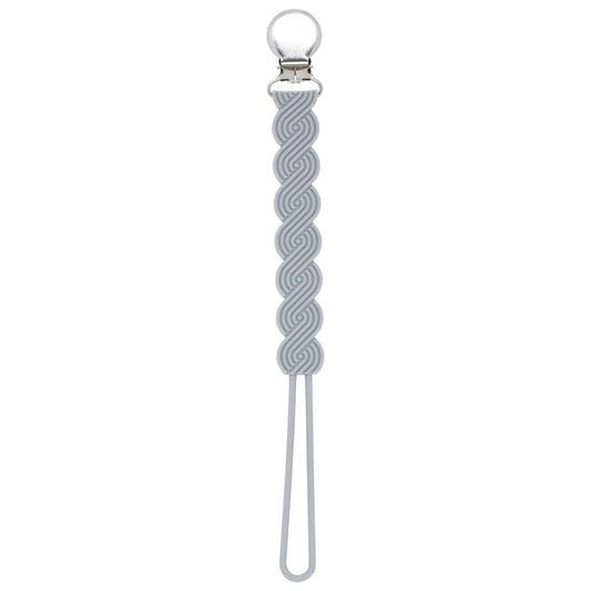 Three Little Tots - Waverly Gray All Silicone Modern Pacifier Clip