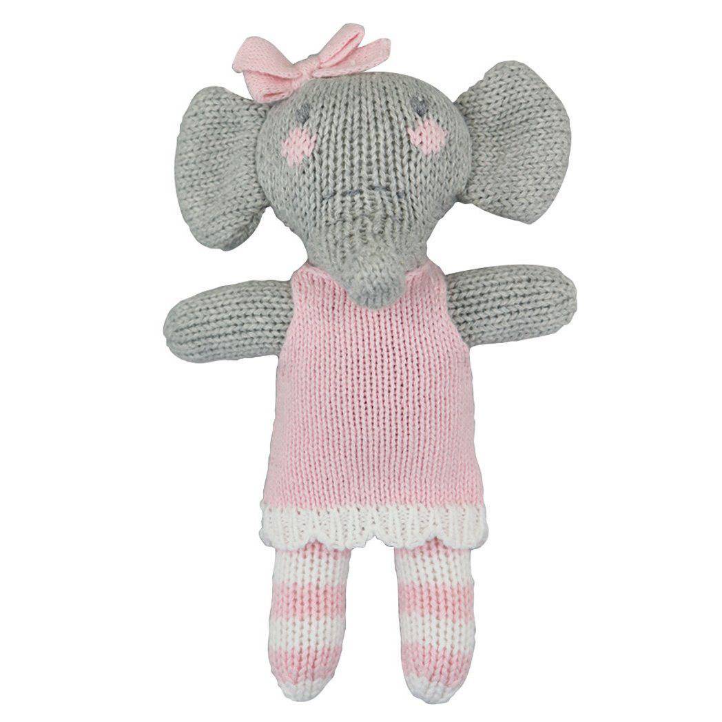 Zubels 7" Edna the Elephant Crochet Rattle