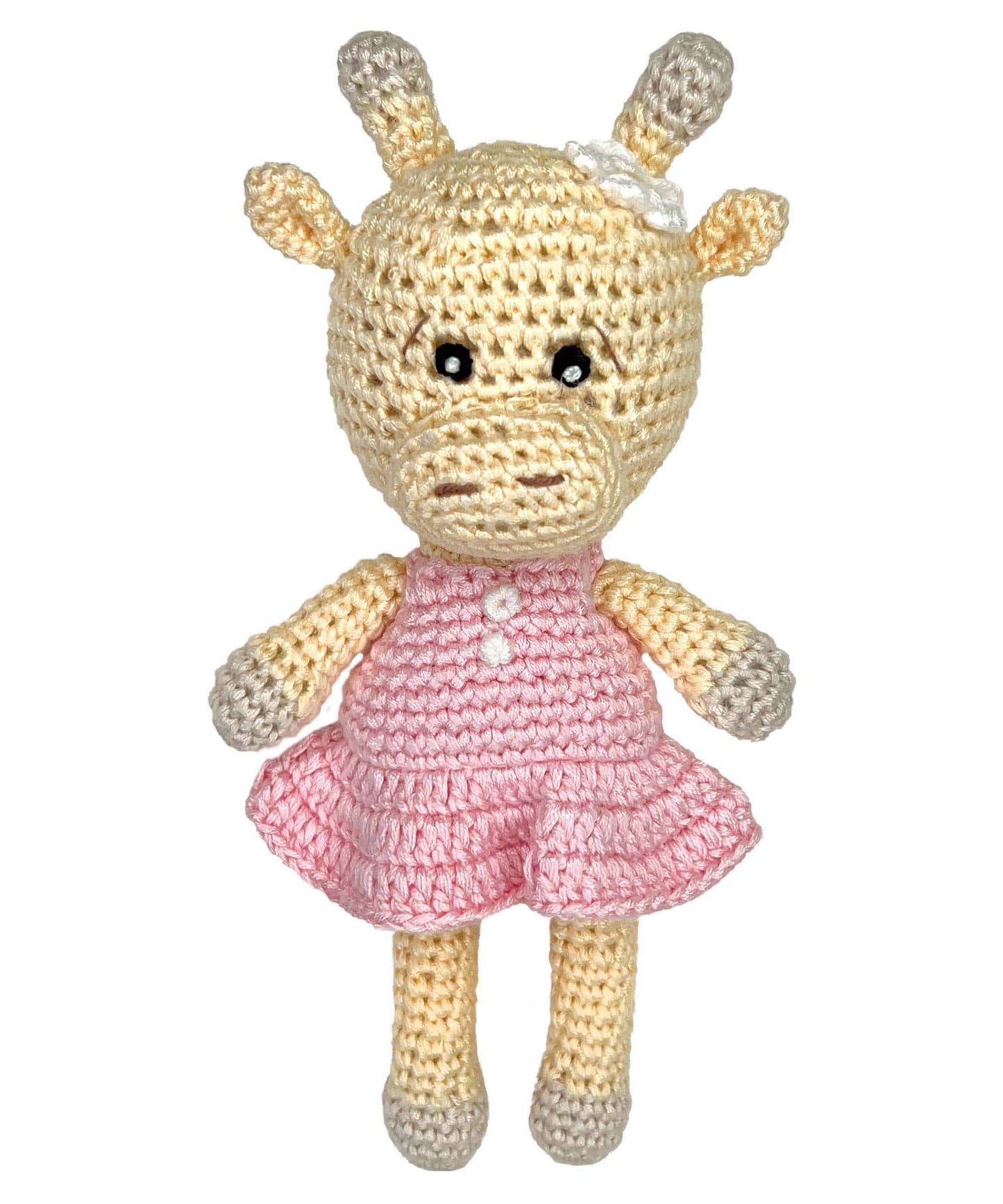 Zubels 5" Boy/Girl Giraffe Crochet Bamboo Rattle