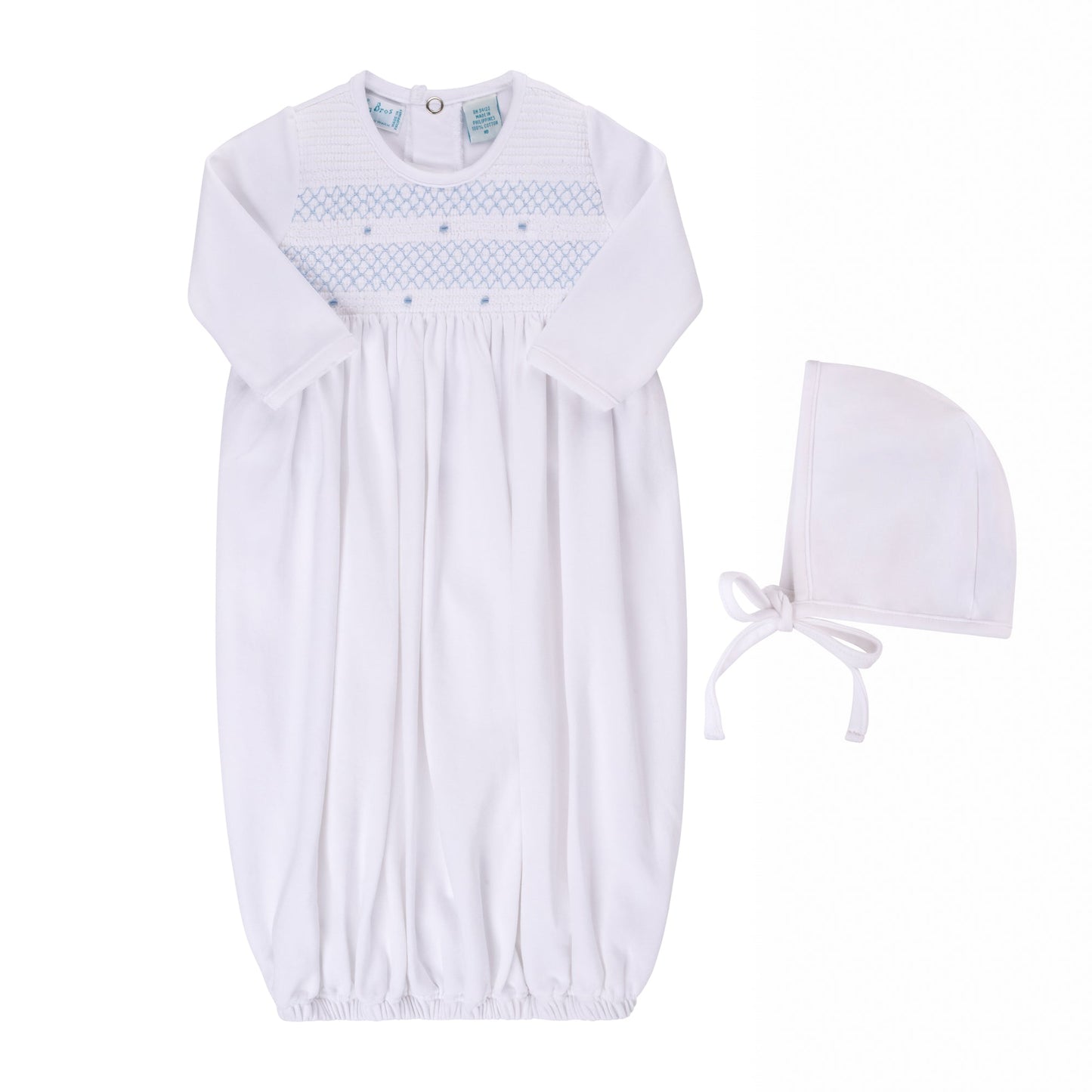 Feltman Bros Bullion Gown with Hat Newborn