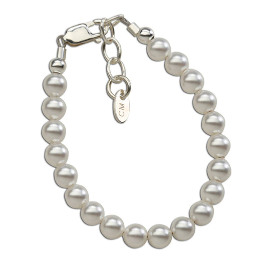 Sterling Silver Baby's 1st Pearls Bracelet Keepsake Gift: Small 0-12m