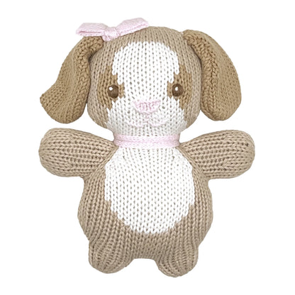 Zubels 5" Boy/Girl Dog Crochet Rattle Scoops & Rosie